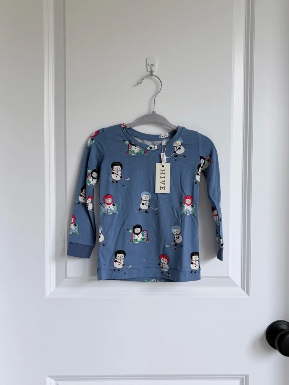 🏒Angel Dear Bamboo Snow Folks Ice Hockey Long Sleeve Pajama Set NWT